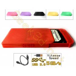 Boîtier lecteur disque dur HDD carte SSD rouge